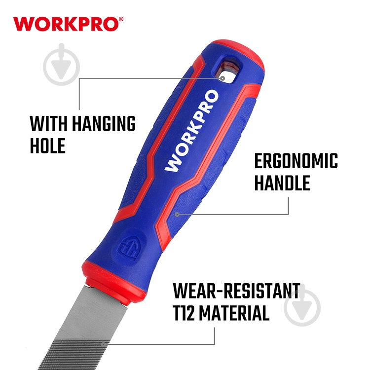 Набор напильников WORKPRO 200 мм 5 шт. WP201701 - фото 5