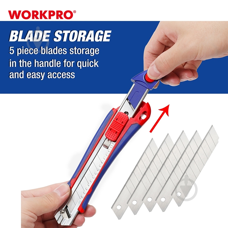 Нож сегментный WORKPRO PRO WP212011 - фото 6 Нож сегментный WORKPRO PRO WP212011 - фото 6