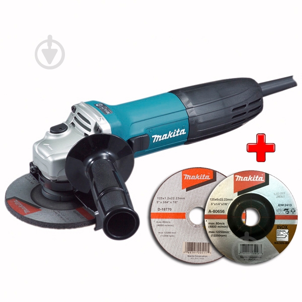 Болгарка (кутова шліфмашина) Makita GA5030 + 2 відрізних диска SET-GA5030 - фото 1 Болгарка (кутова шліфмашина) Makita GA5030 + 2 відрізних диска SET-GA5030 - фото 1