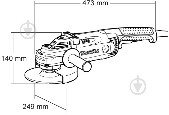 Болгарка (кутова шліфмашина) Makita GA9020SF + диск D-18699 SET-GA9020SF - фото 9