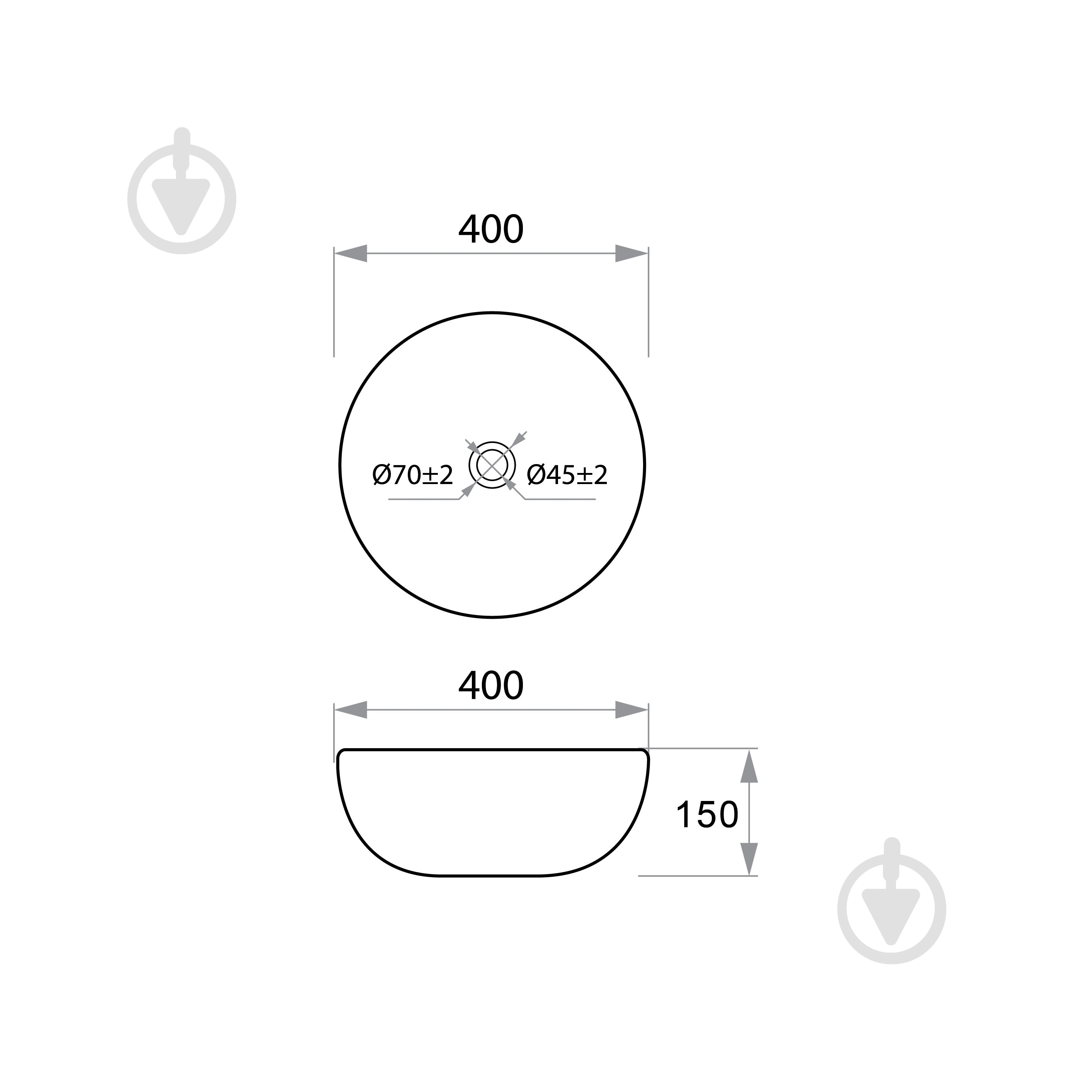 Умывальник-чаша Koller Pool DAKOTA light matte white 400x400x150 мм - фото 2