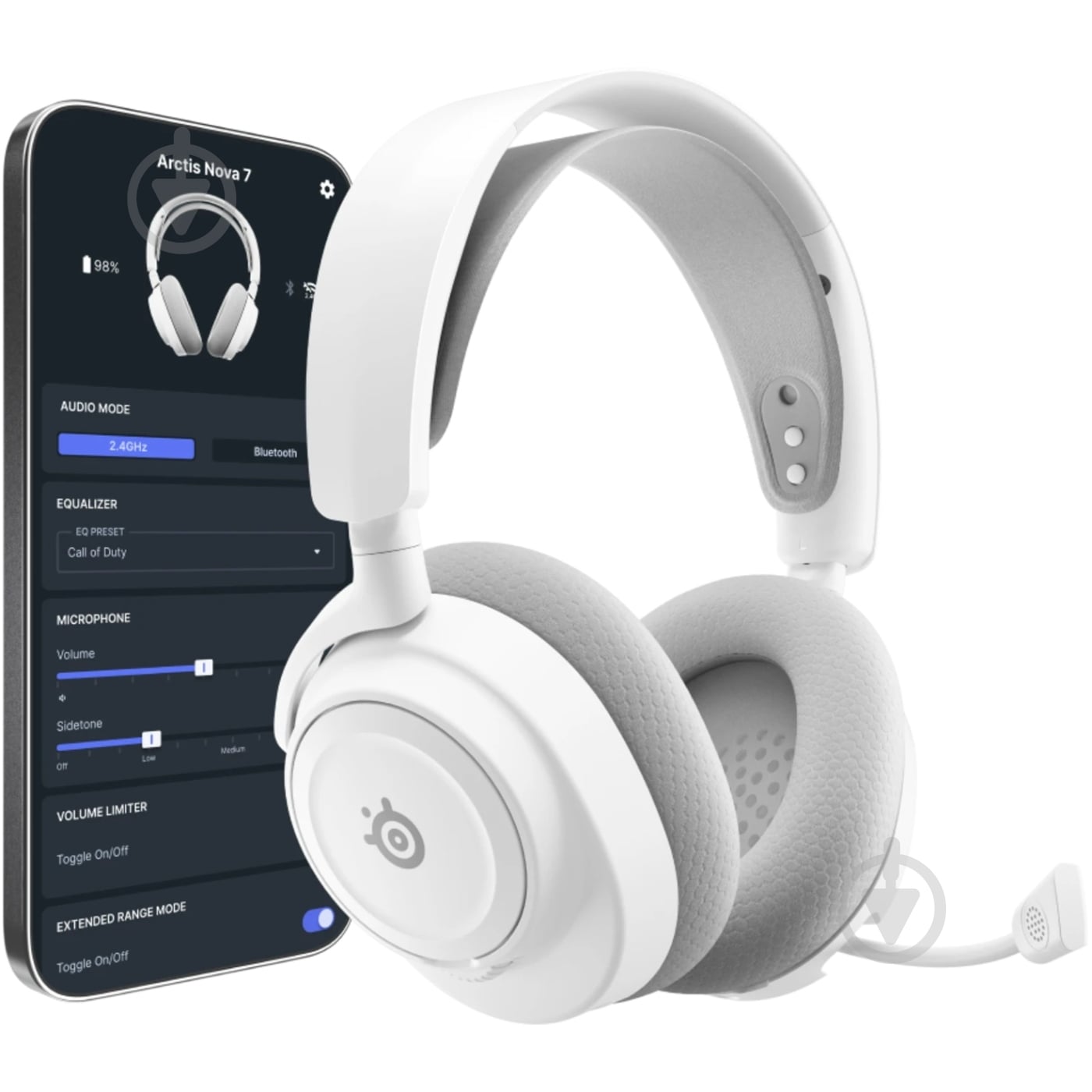 Гарнитура игровая SteelSeries Arctis Nova 7P Gen 2 Wireless white (61745) - фото 3
