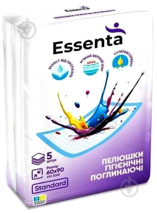 Пелюшки одноразові Essenta+ Standard 5 шт.60×90 см - фото 1