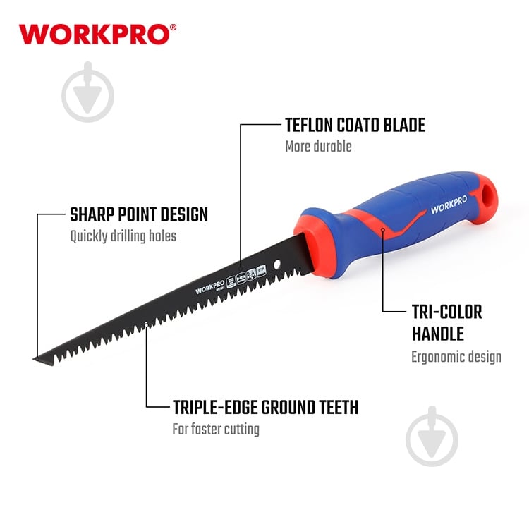 Пила по гипсокартону 150 мм WORKPRO WP215017 - фото 4