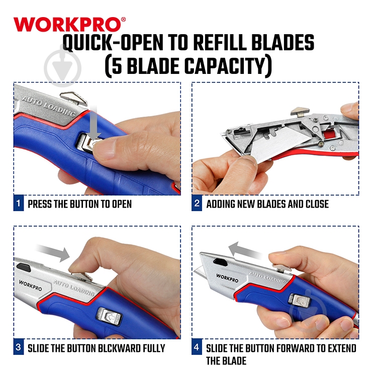 Ніж WORKPRO WP213012 - фото 6 Ніж WORKPRO WP213012 - фото 6