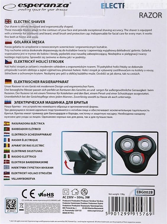 Электробритва Esperanza EBG002B Razor blue - фото 8