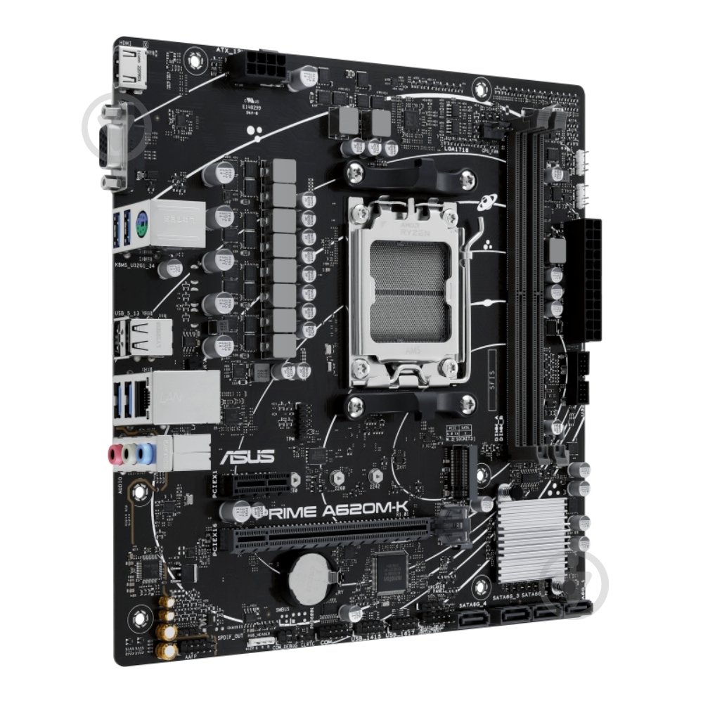 Материнская плата Asus PRIME A620M-K (Socket AM5, AMD A620, micro ATX) - фото 2 Материнская плата Asus PRIME A620M-K (Socket AM5, AMD A620, micro ATX) - фото 2