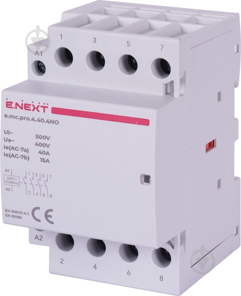 Контактор E.NEXT e.mc.pro.4.40.4NO, 4р, 40А, 4NO, 220В p005207 - фото 1