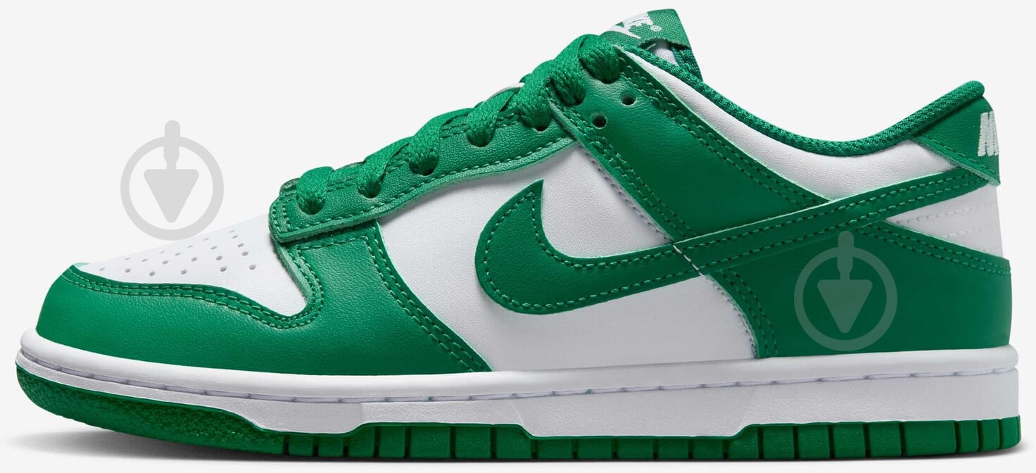 Кросівки дитячі демісезонні Nike DUNK LOW BG FB9109-114 р.38 білі із зеленим - фото 1 Кросівки дитячі демісезонні Nike DUNK LOW BG FB9109-114 р.38 білі із зеленим - фото 1