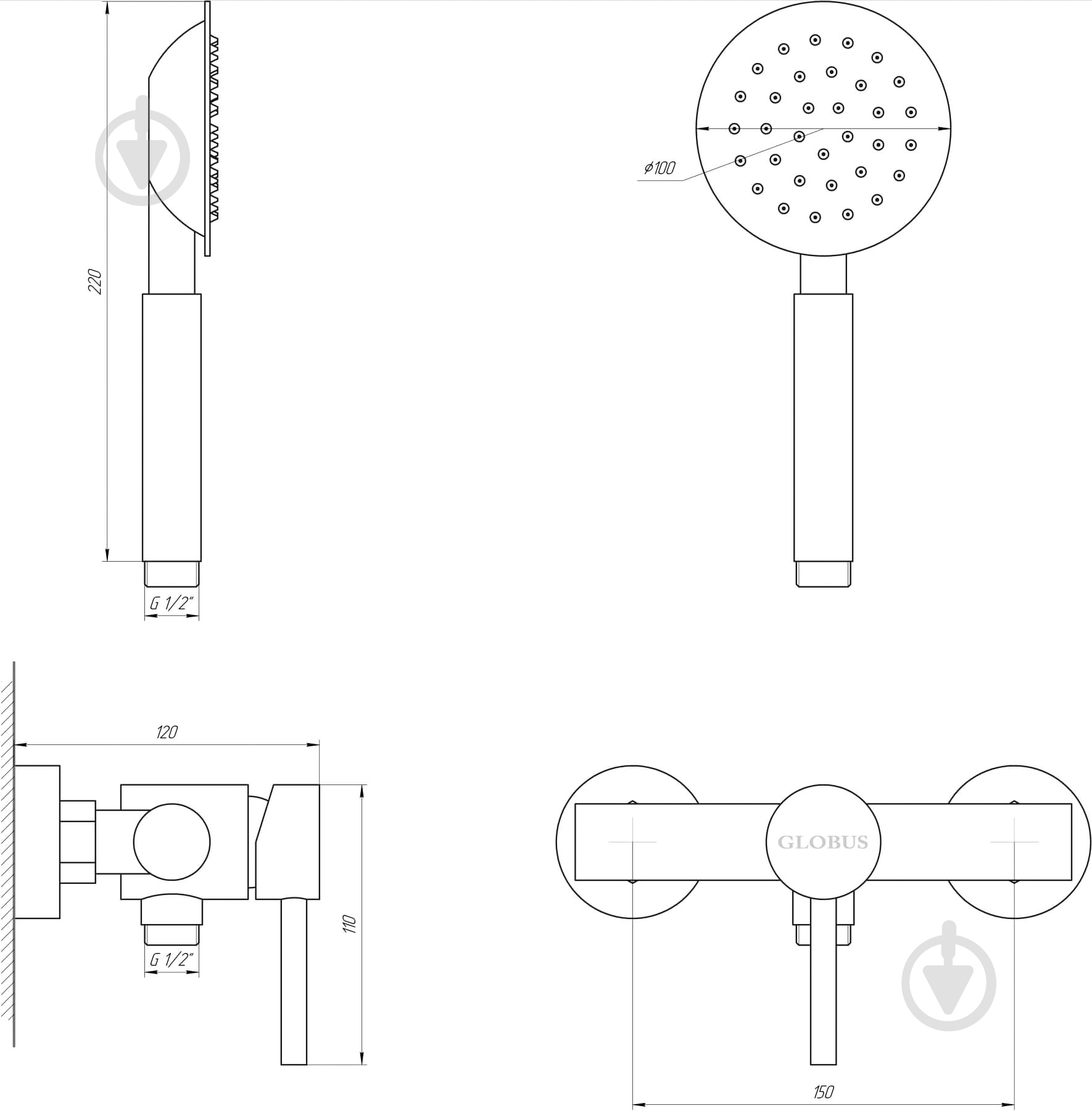 Смеситель для душа Globus Lux SBT1-105 - фото 2