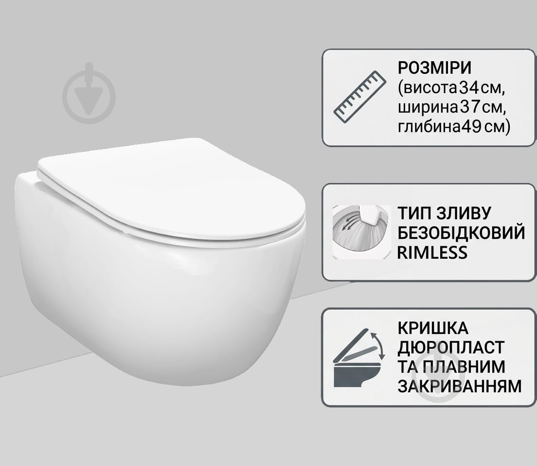 Унитаз подвесной EGO PC Egoist Rimless - фото 2