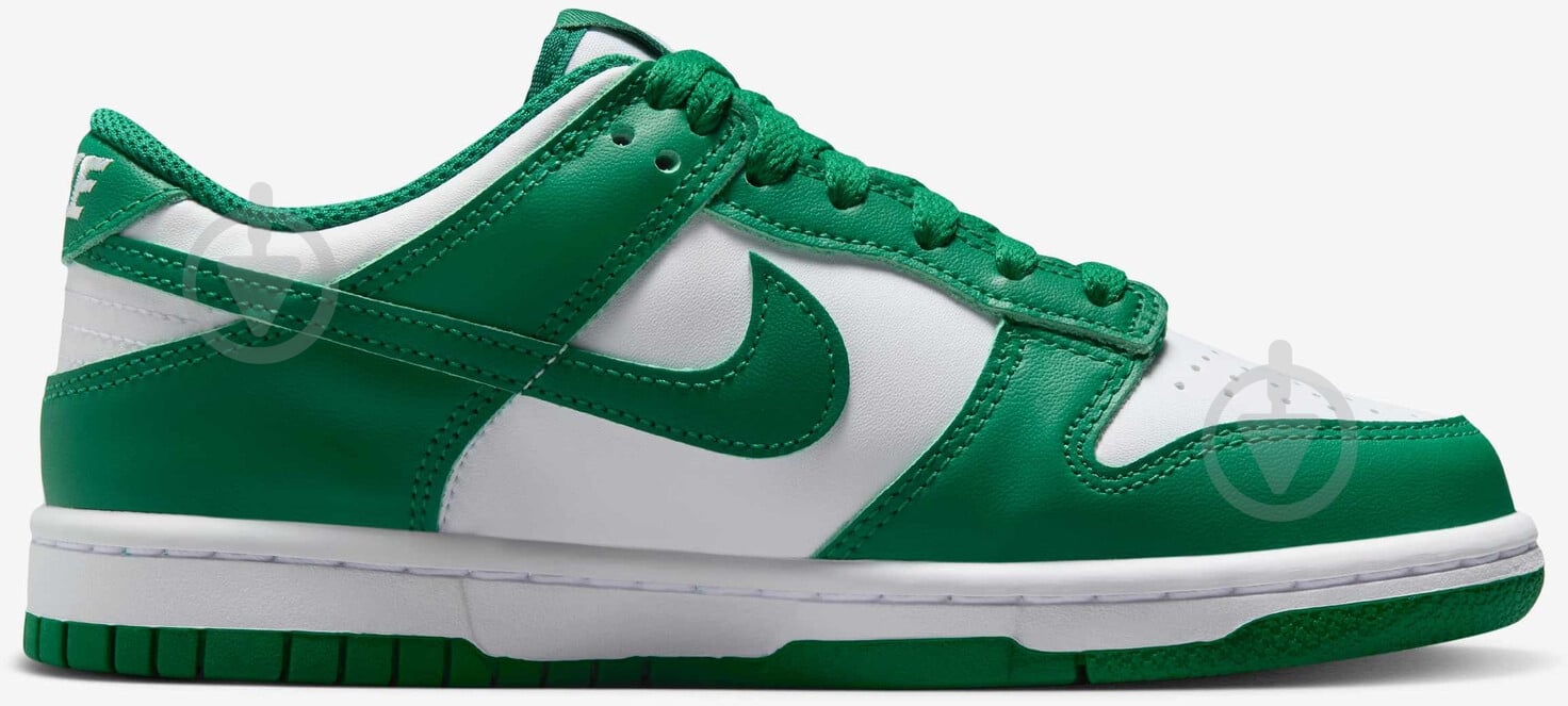 Кросівки дитячі демісезонні Nike DUNK LOW BG FB9109-114 р.39 білі із зеленим - фото 2 Кросівки дитячі демісезонні Nike DUNK LOW BG FB9109-114 р.39 білі із зеленим - фото 2