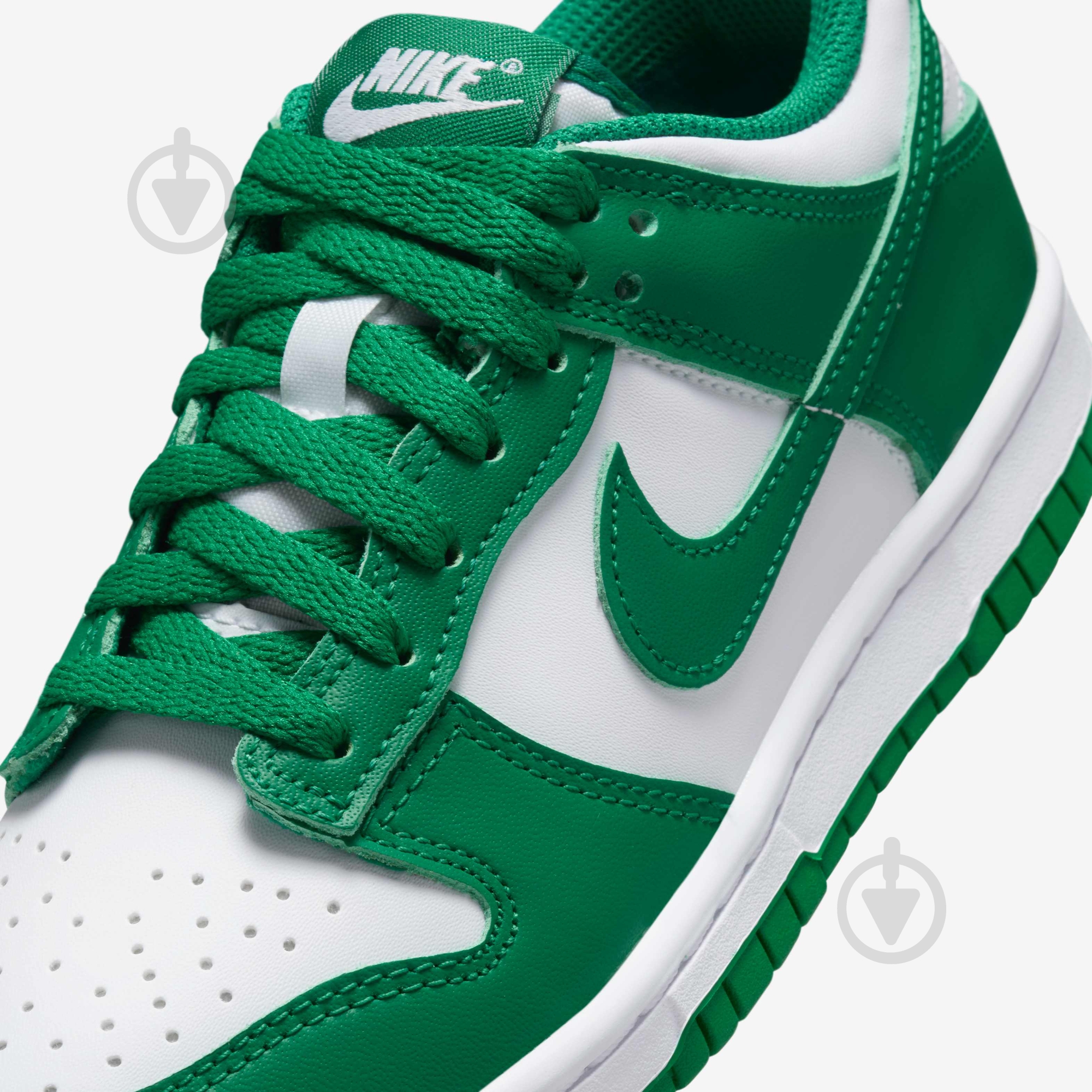 Кросівки дитячі демісезонні Nike DUNK LOW BG FB9109-114 р.39 білі із зеленим - фото 7 Кросівки дитячі демісезонні Nike DUNK LOW BG FB9109-114 р.39 білі із зеленим - фото 7