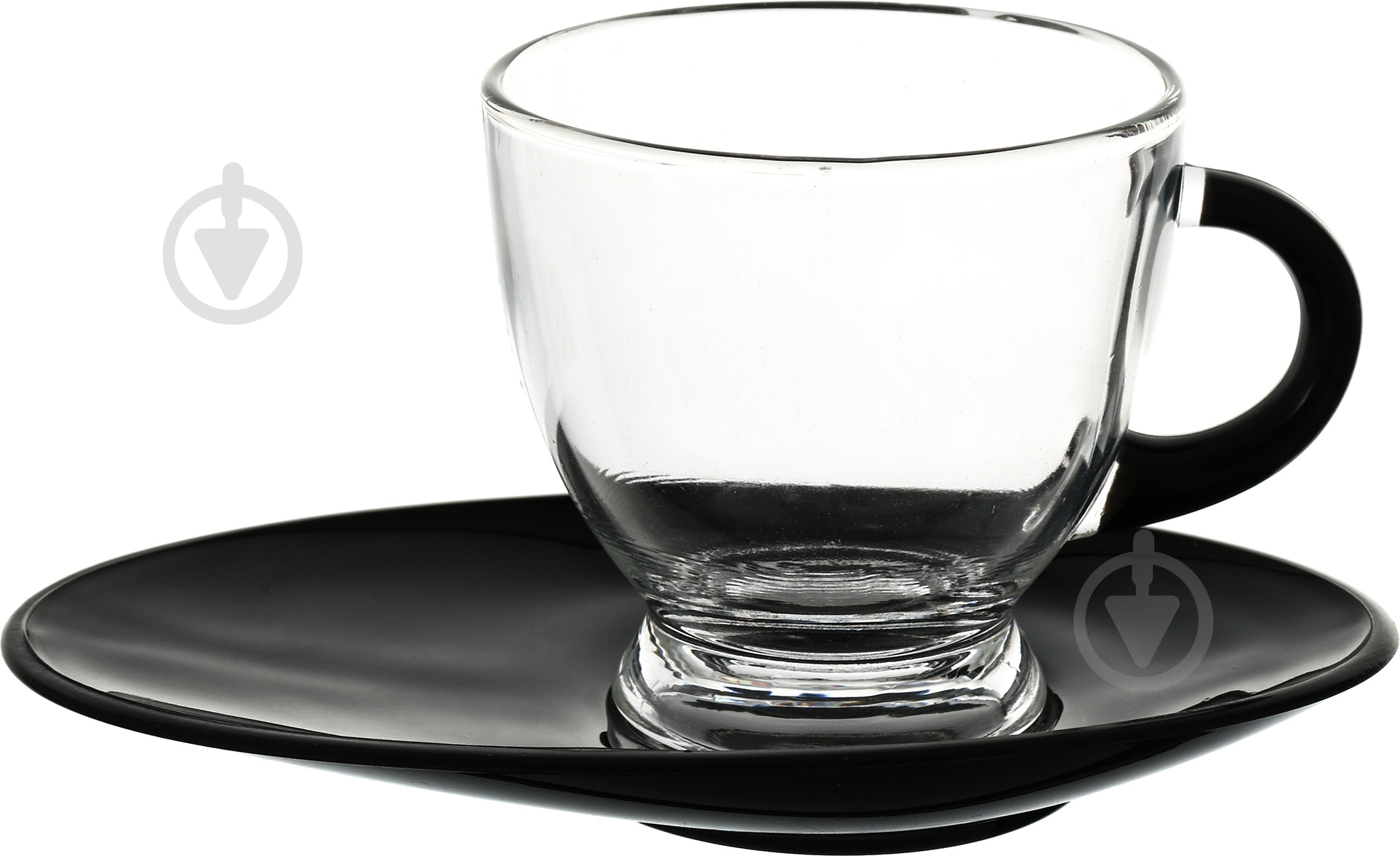 Чашка Glasmark 230 мл с черным блюдцем - фото 2