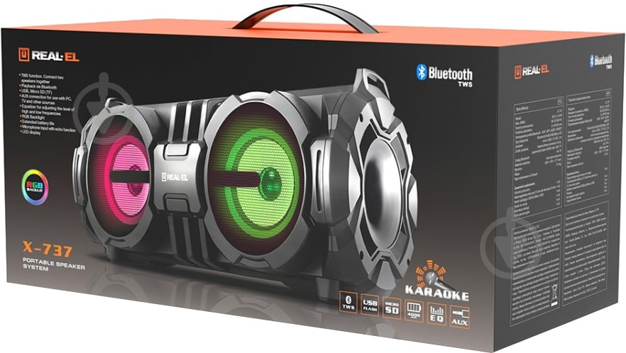 Акустическая система Real-el X-737 Black 2.0 black (EL121600016) - фото 9