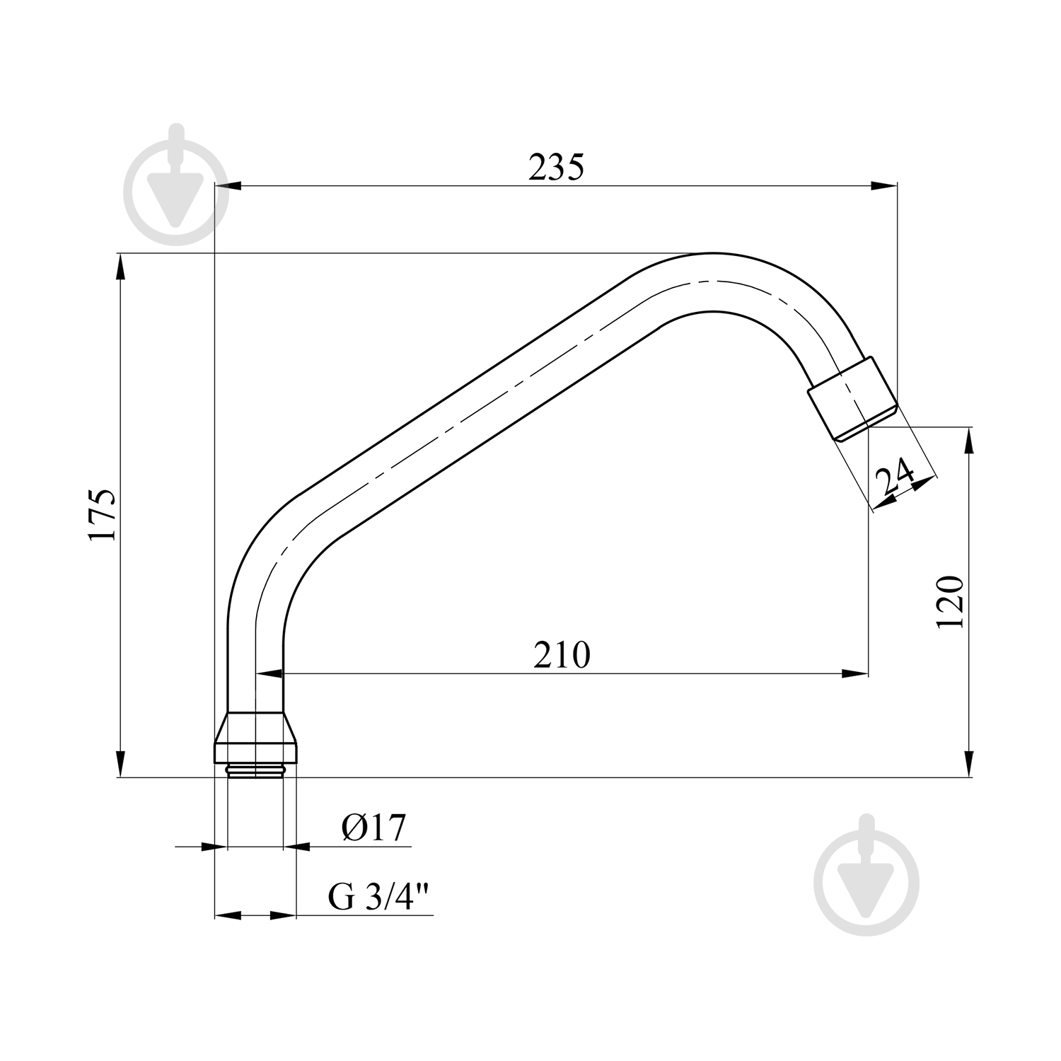 Излив для смесителя Kroner KRM - C805 - фото 2 Излив для смесителя Kroner KRM - C805 - фото 2