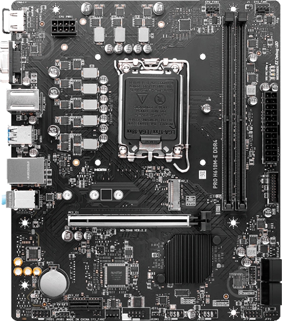 Материнська плата MSI PRO H610M-E DDR4 (Socket 1700, Intel H610, micro ATX) - фото 1 Материнська плата MSI PRO H610M-E DDR4 (Socket 1700, Intel H610, micro ATX) - фото 1
