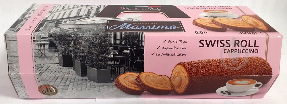 Кекс Maestro Massimo Swiss Roll Cappuccino 300 г - фото 1
