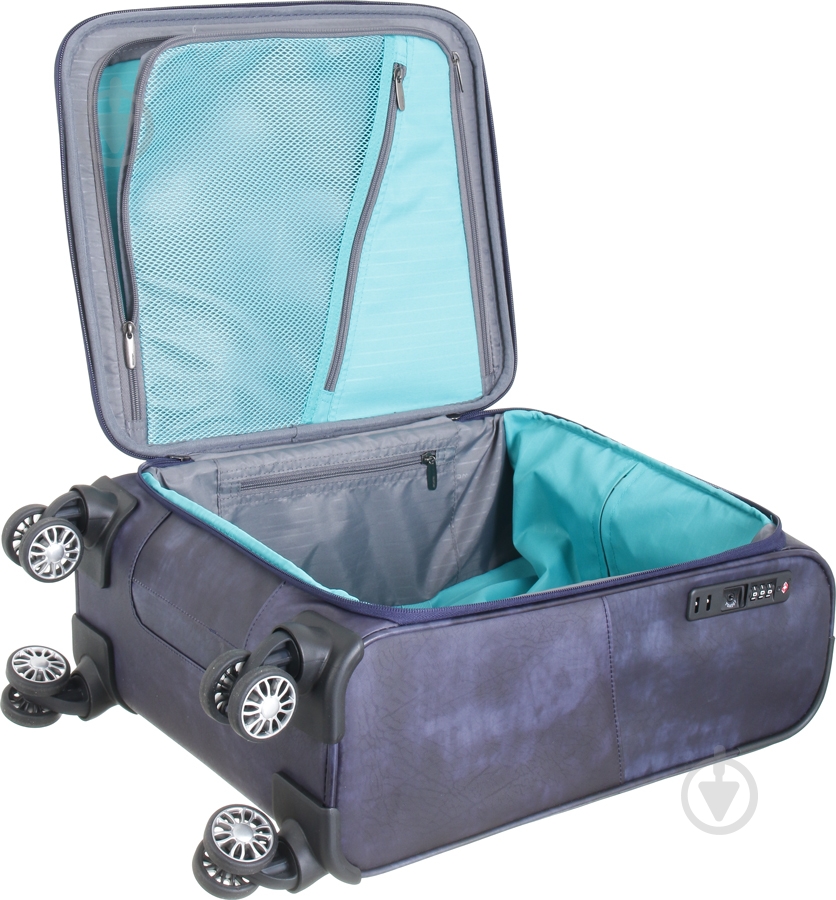Чемодан UP! (Underprice) N1186 синий 45х36,5х15,5/17,5 см - фото 5