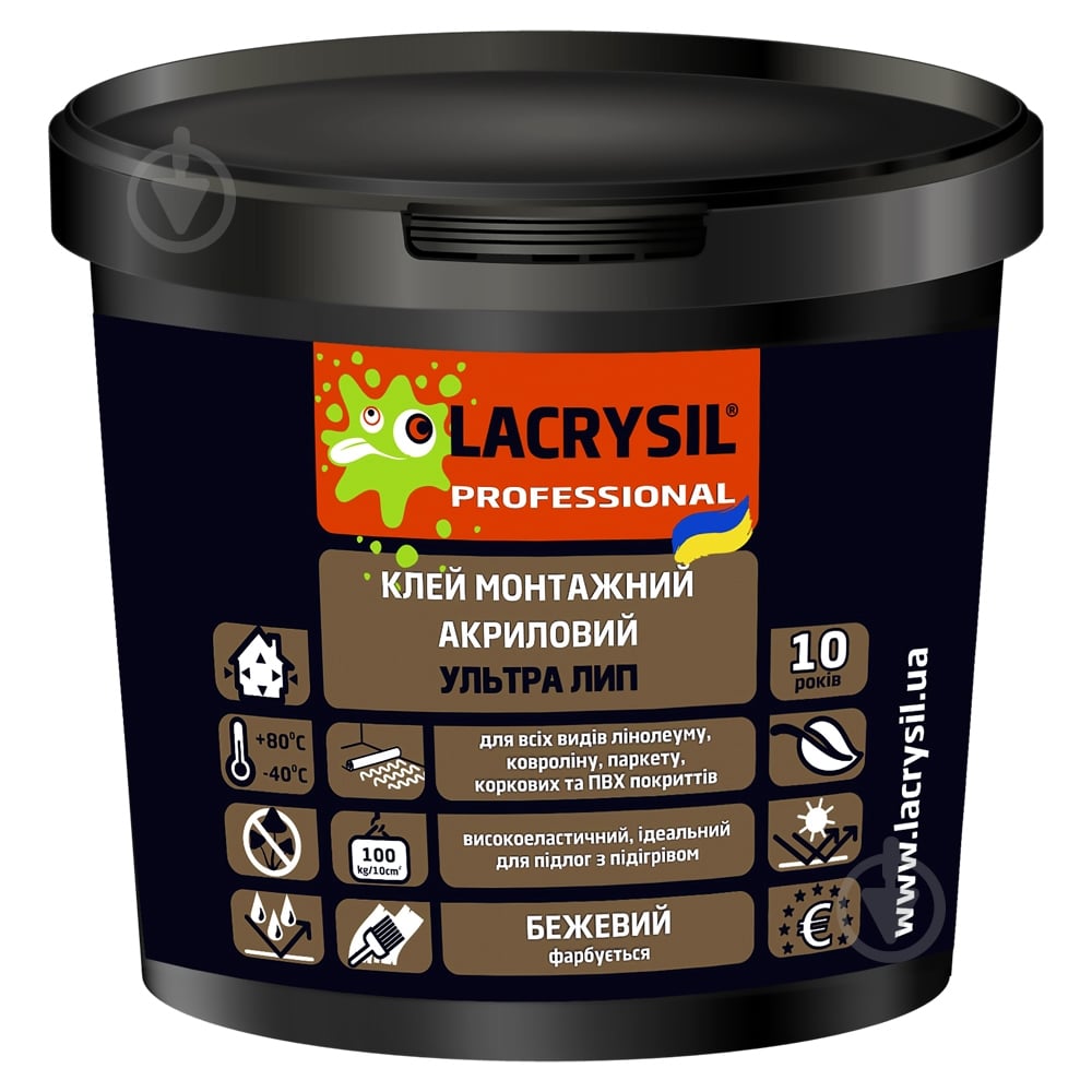 Клей акриловый Lacrysil для напольных покрытий УЛЬТРА ЛИП 3 кг - фото 1