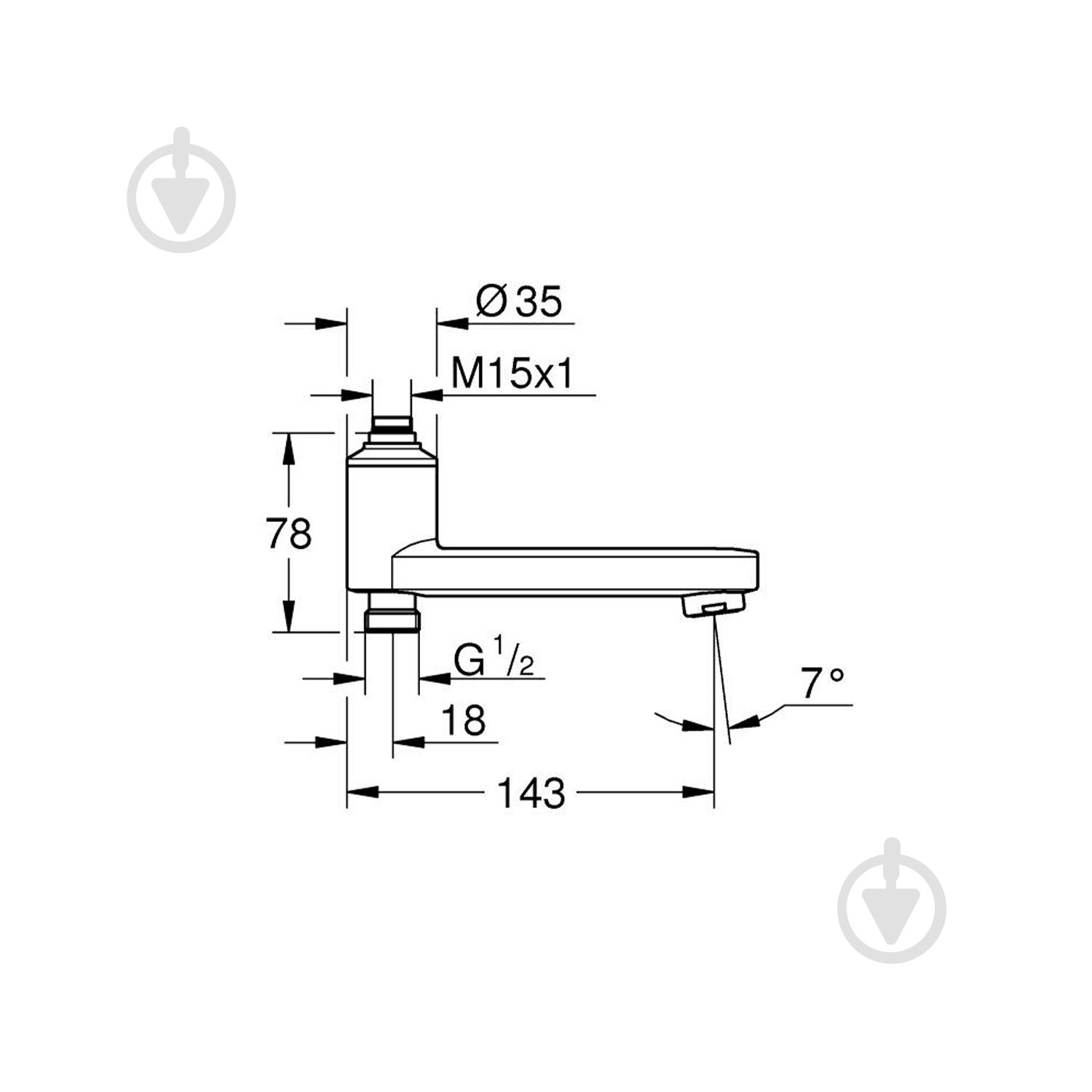 Излив для смесителя Grohe QuickFix 13450000 - фото 2