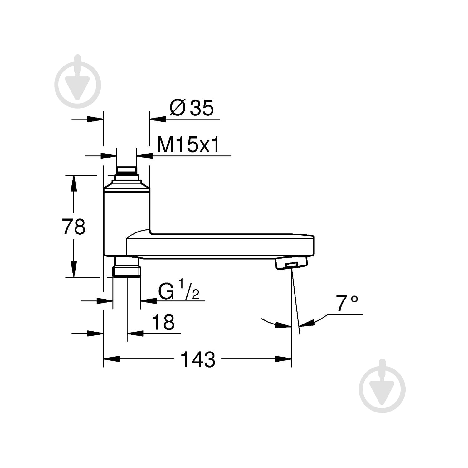 Излив для смесителя Grohe QuickFix 134502430 - фото 2 Излив для смесителя Grohe QuickFix 134502430 - фото 2