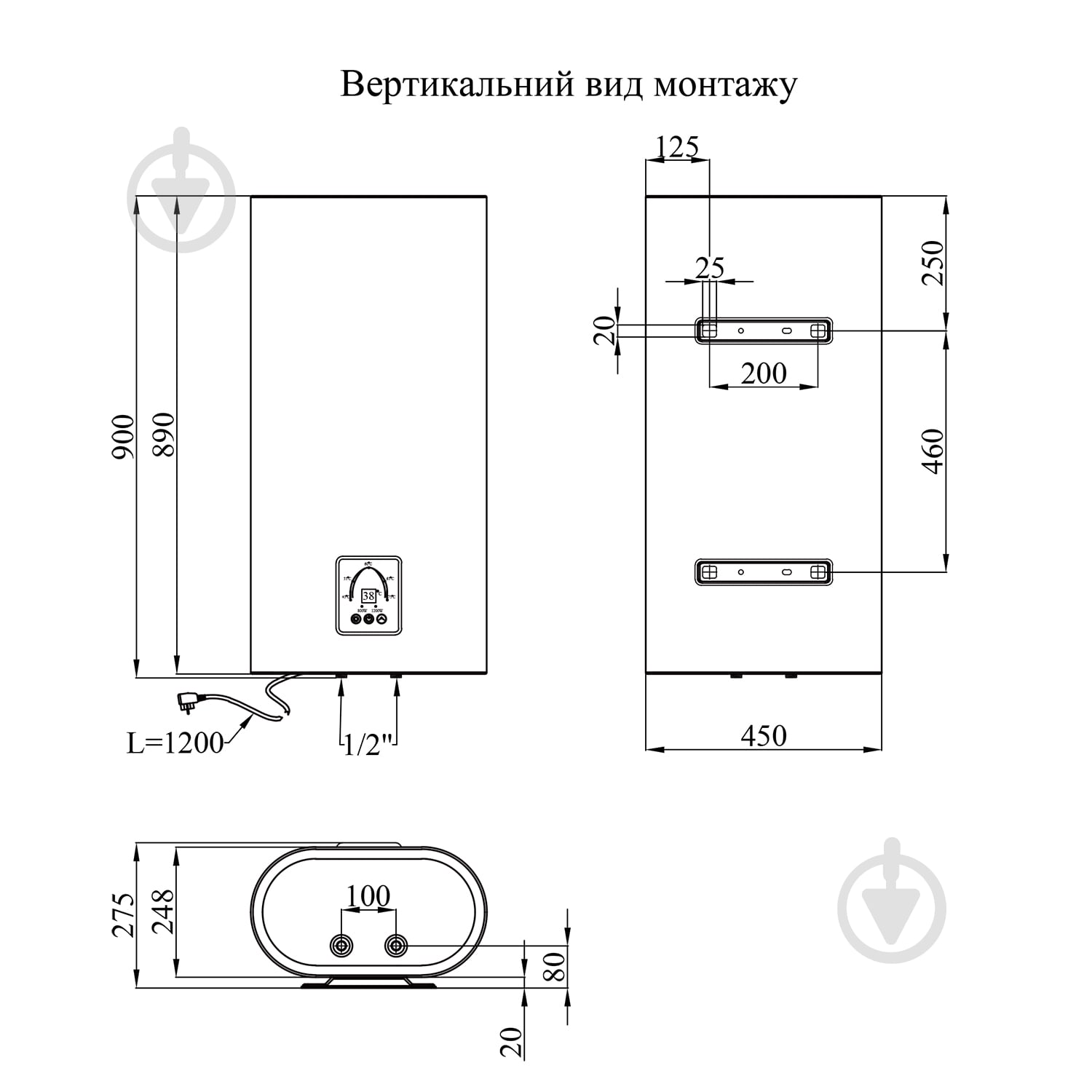 Бойлер Kroner Flacher K50F2-D с сухим ТЕНом - фото 2 Бойлер Kroner Flacher K50F2-D с сухим ТЕНом - фото 2