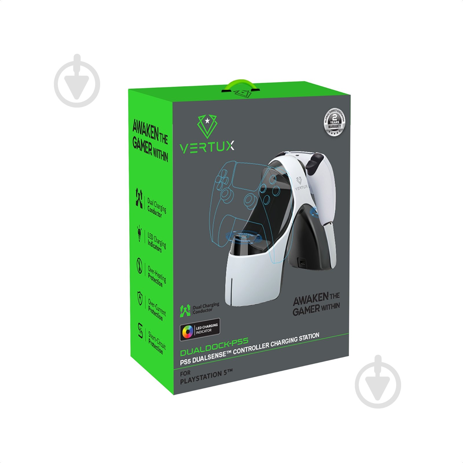 Зарядная станция Vertux DualDock-PS5 для двух геймпадов PlayStation 5 Dualsense black - фото 6