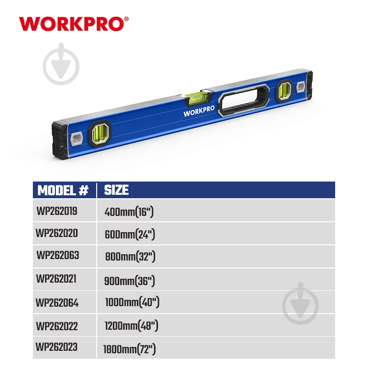 Рівень 60 см WORKPRO WP262020 - фото 8
