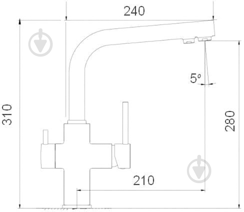 Змішувач для кухні Globus Lux GLLR-0444 ONIX - фото 2 Змішувач для кухні Globus Lux GLLR-0444 ONIX - фото 2