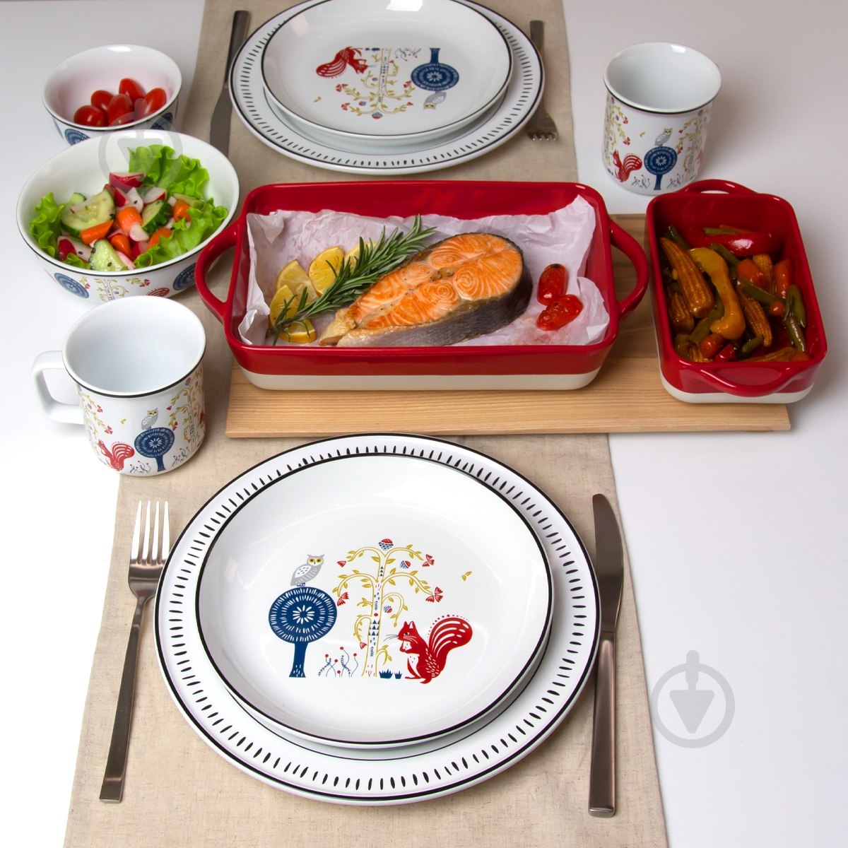 Тарелка обеденная MVM Лесная песня 27 см - фото 7