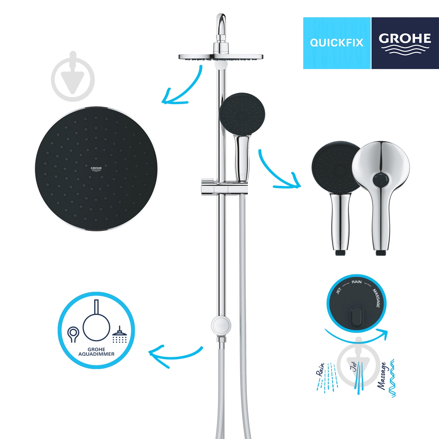 Душевая система Grohe QuickFix Vitalio Start 200 26991001 - фото 12 Душевая система Grohe QuickFix Vitalio Start 200 26991001 - фото 12