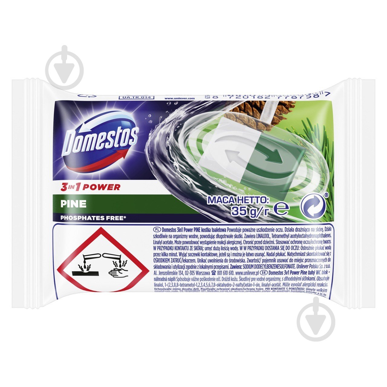 Туалетный блок Domestos Сосна 35 г 64306931 - фото 1