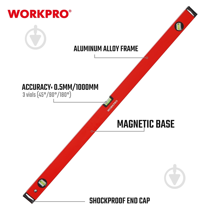 Уровень 100 см WORKPRO WP262013 - фото 3