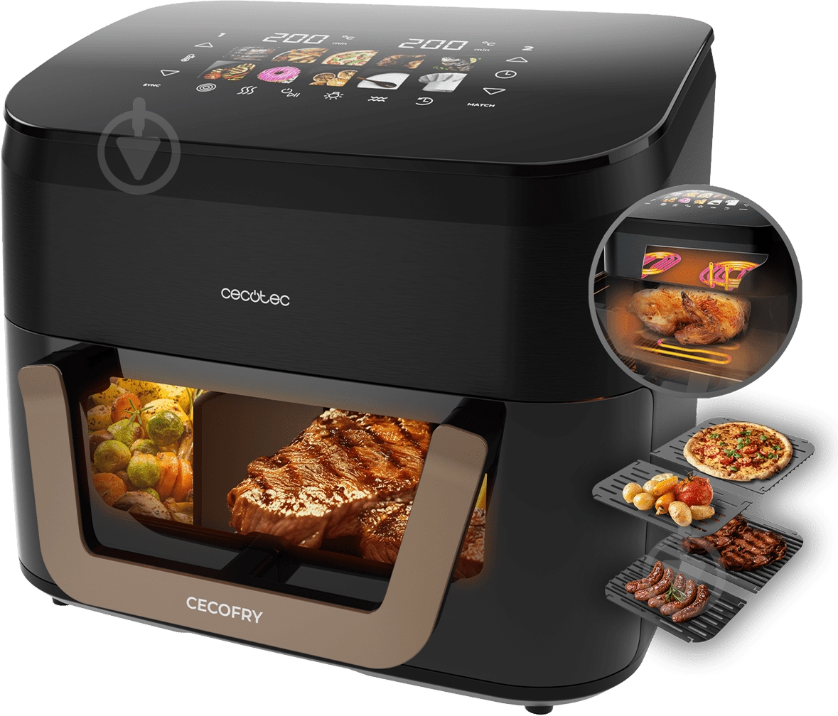 Мультипечь CECOTEC Cecofry&Grill Smokin 11000 (A01_EU01_101138) - фото 5 Мультипечь CECOTEC Cecofry&Grill Smokin 11000 (A01_EU01_101138) - фото 5