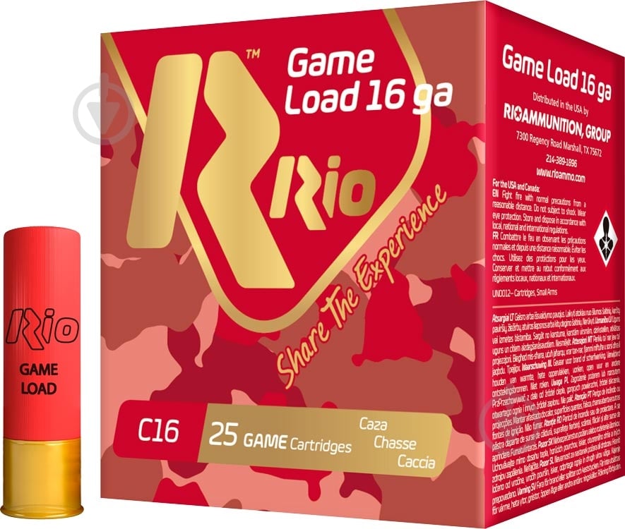 Патрони RIO Game Load C16 New 16/70 (3)/28 г 1 шт. - фото 1