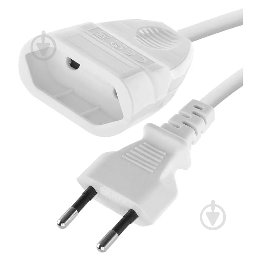 Удлинитель Emos 0,75 мм² 2,5A 575 Вт без заземления 1 гн. белый 1,5 м P01301 - фото 1