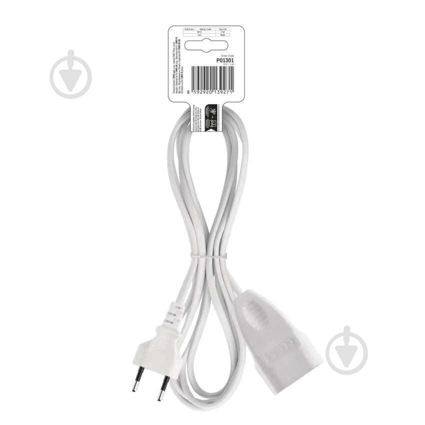 Подовжувач Emos 0,75 мм² 2,5A 575 Вт без заземлення 1 гн. білий 5 м P01305 - фото 6 Подовжувач Emos 0,75 мм² 2,5A 575 Вт без заземлення 1 гн. білий 5 м P01305 - фото 6