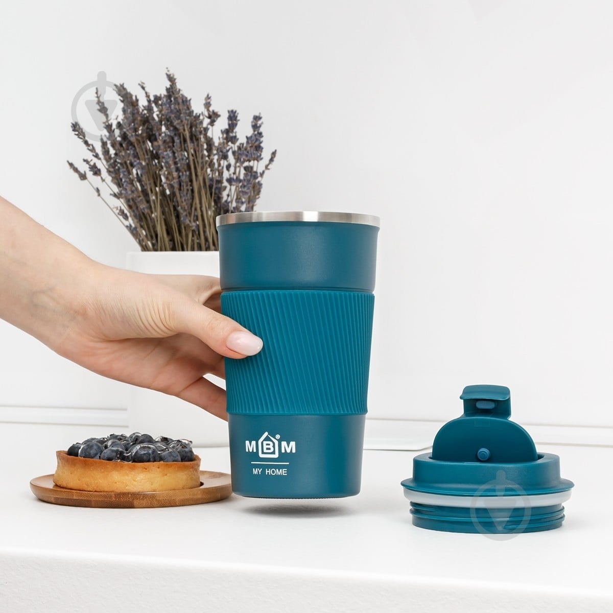 Термочашка MVM 510 мл KP-28 M Blue - фото 7