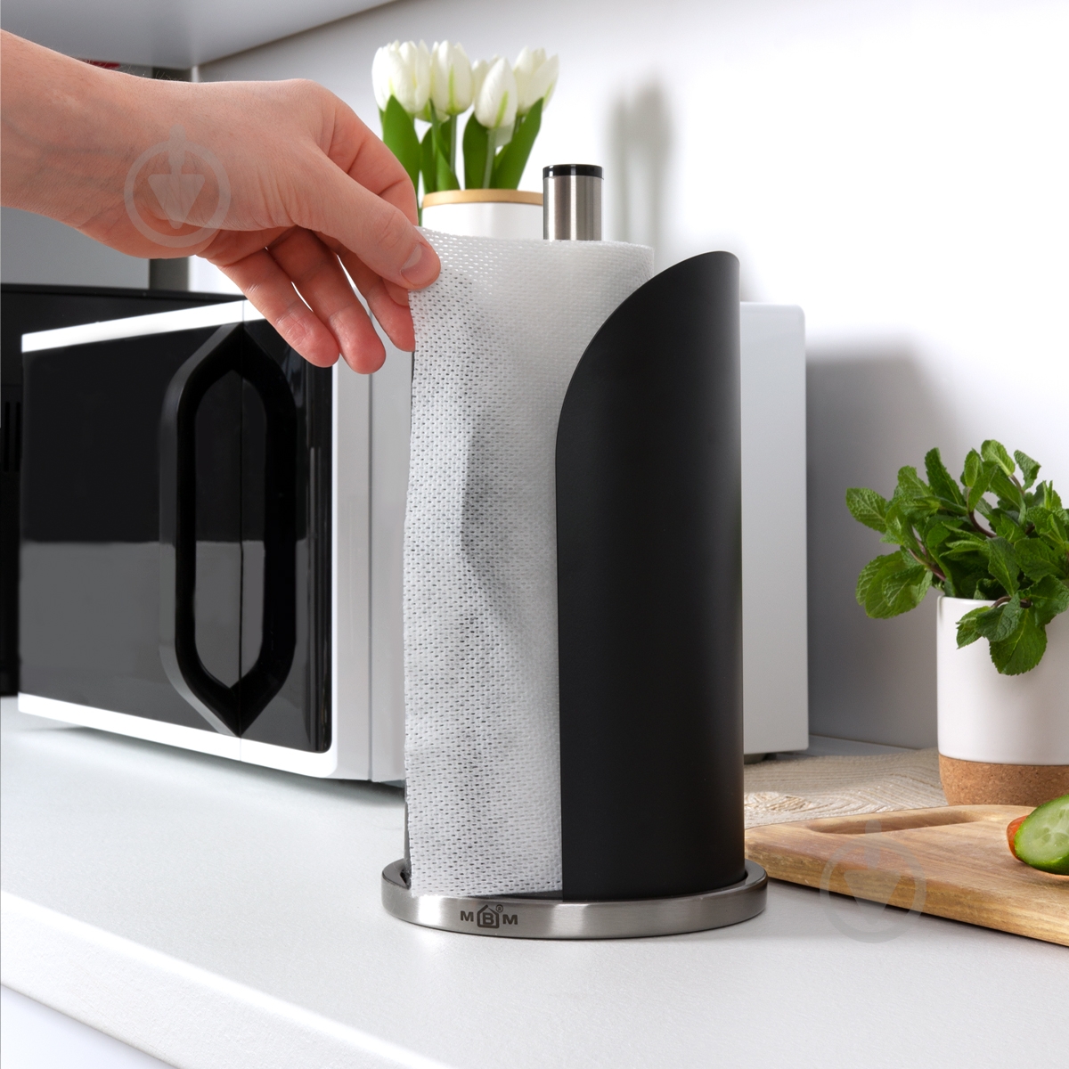 Держатель для бумажных полотенец MVM KP-23 SS/BLACK 15х30 см - фото 9