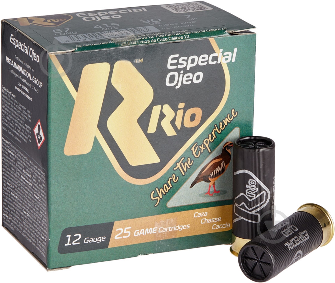 Патрони RIO ESPECIAL OJEO-30 FW 12/67 (7) 30 г, 25 шт. - фото 1