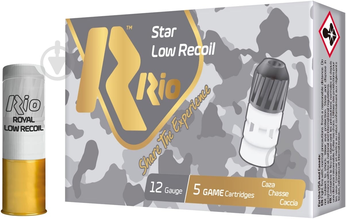 Патрони RIO Royal Bala Star Low Recoil 12/70 Vo 365 м/с 5 шт. - фото 1