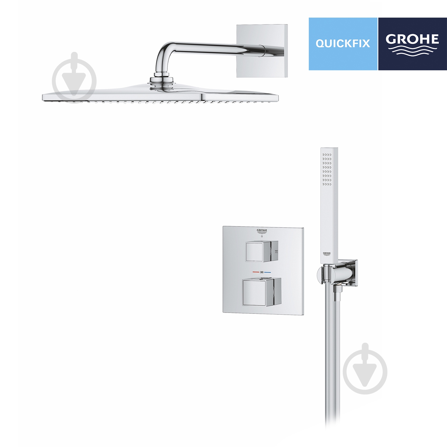 Душова система прихованого монтажу Grohe QuickFix Precision Cube Vitalio Rain Mono 310 Cube 34879000 - фото 4 Душова система прихованого монтажу Grohe QuickFix Precision Cube Vitalio Rain Mono 310 Cube 34879000 - фото 4