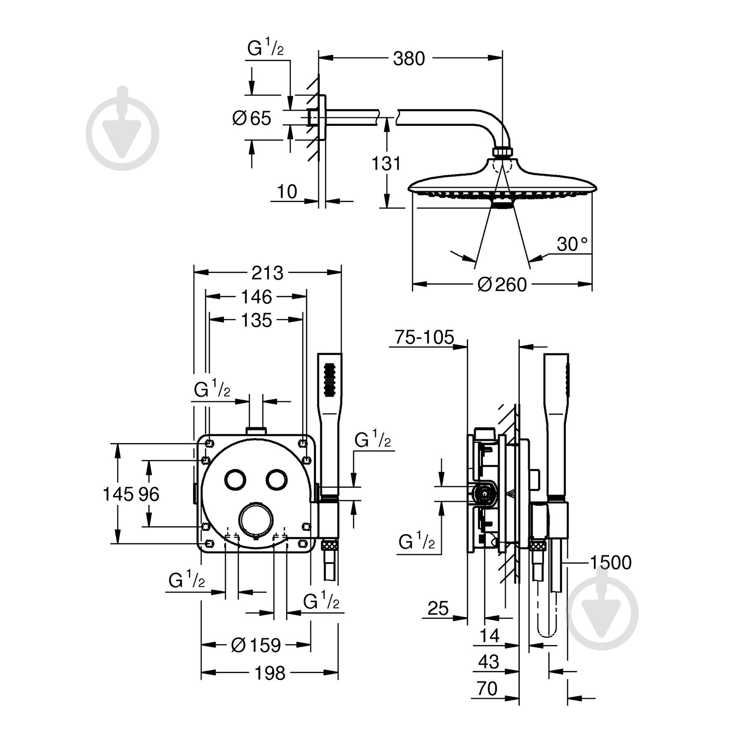 Душова система прихованого монтажу Grohe QuickFix Precision SmartControl 34878000 - фото 3 Душова система прихованого монтажу Grohe QuickFix Precision SmartControl 34878000 - фото 3