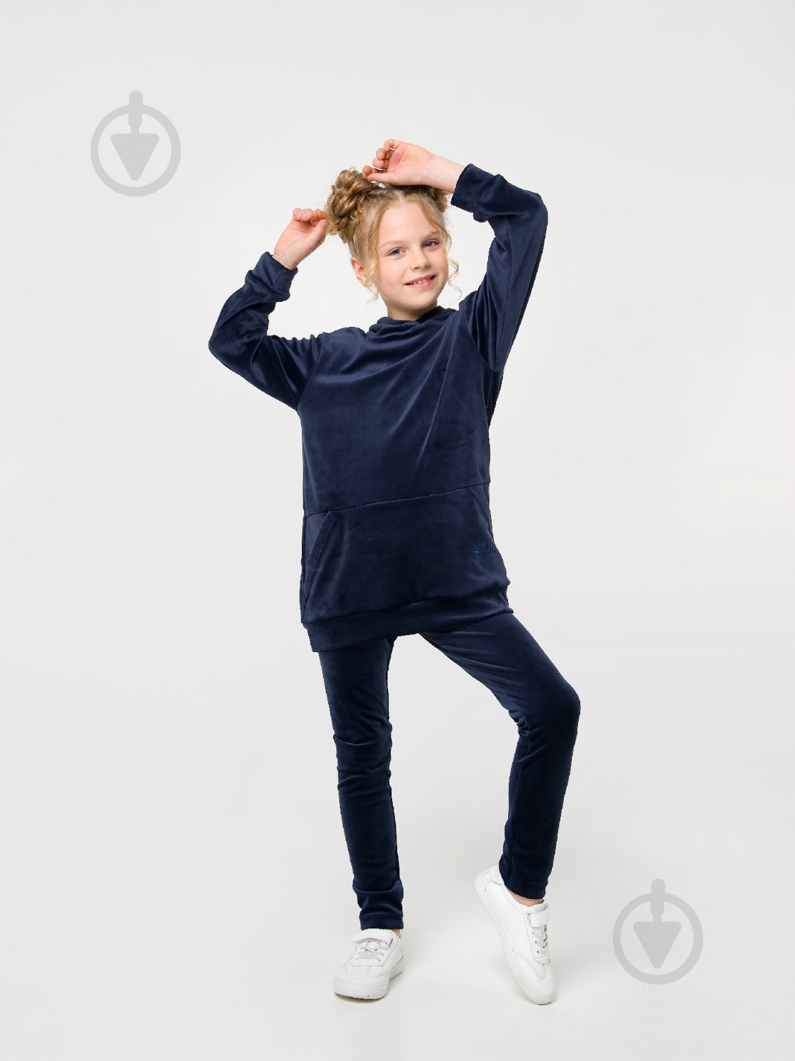 Комплект для дівчаток Smil 2 предмета 117312 р.140 темно-синій - фото 1