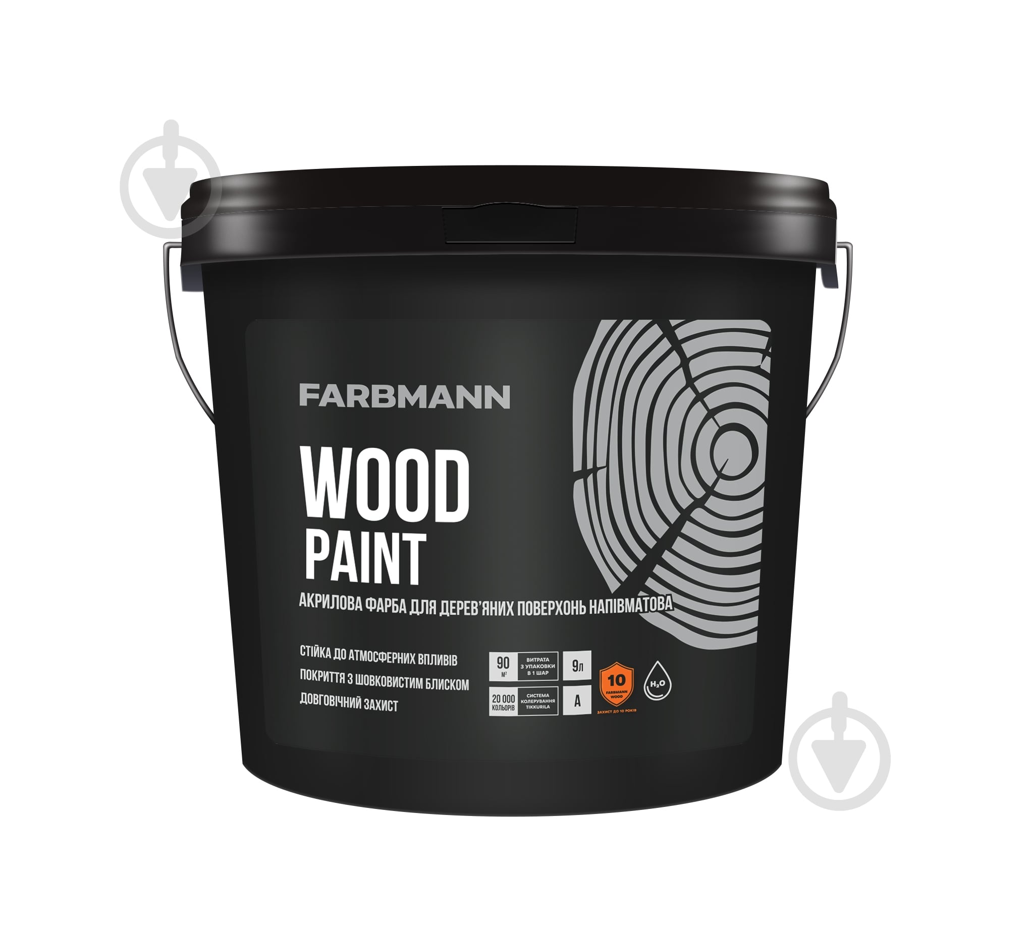 Фарба Farbmann Wood Paint база А напівмат 9 л 11,65 кг - фото 1