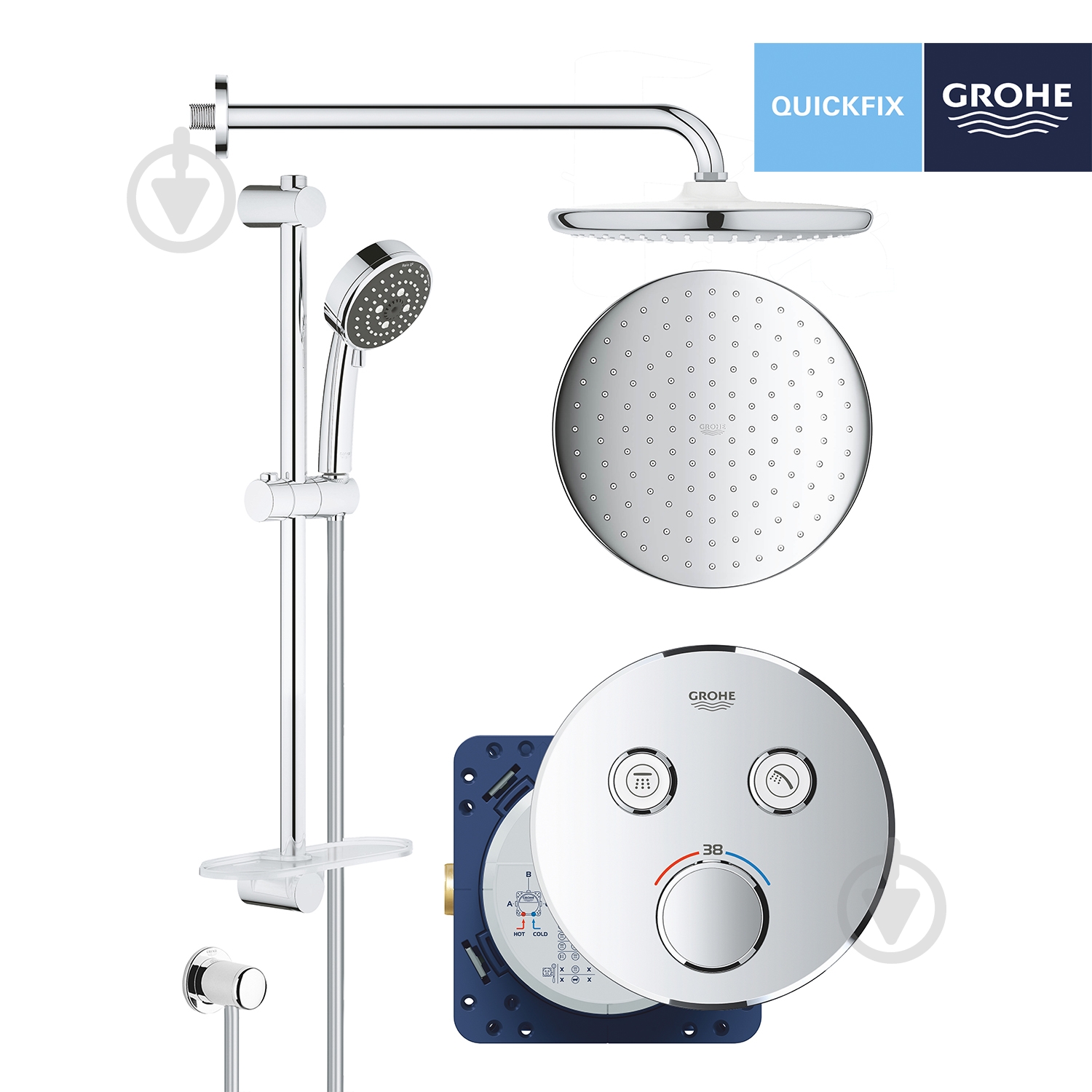 Душова система прихованого монтажу Grohe QuickFix SmartControl UA202801R2 - фото 3