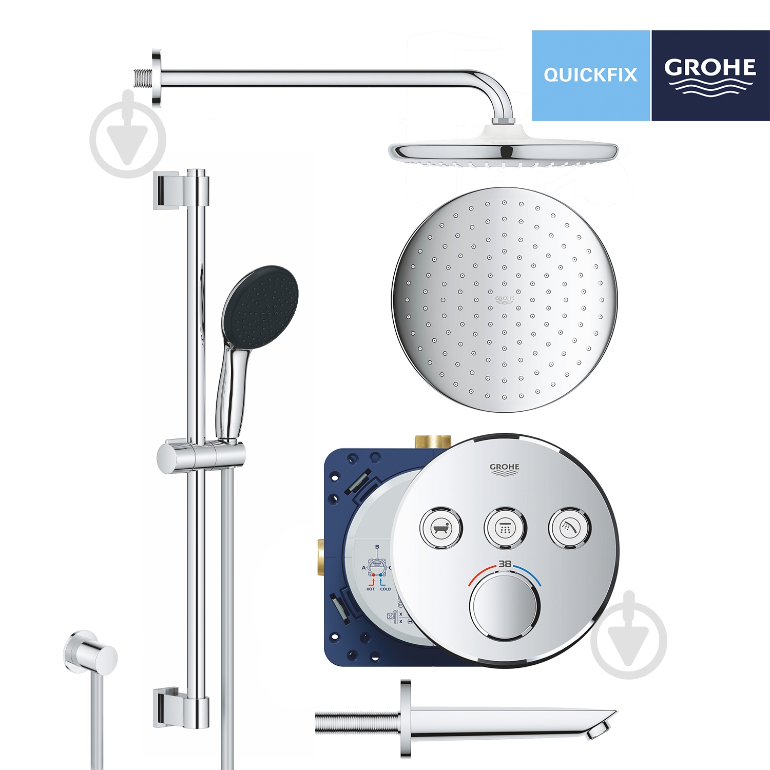 Душова система прихованого монтажу Grohe QuickFix SmartControl UA202801R3 - фото 3
