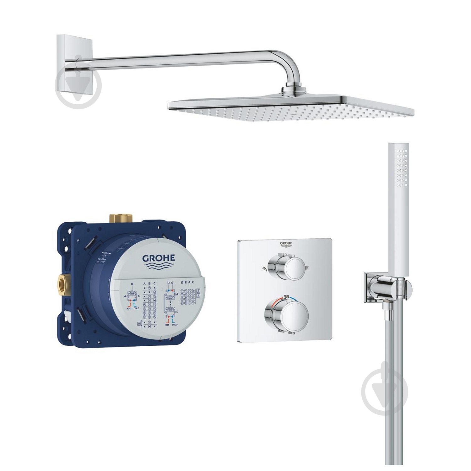 Душова система прихованого монтажу Grohe QuickFix Precision Grohtherm Cube 34881000 - фото 1