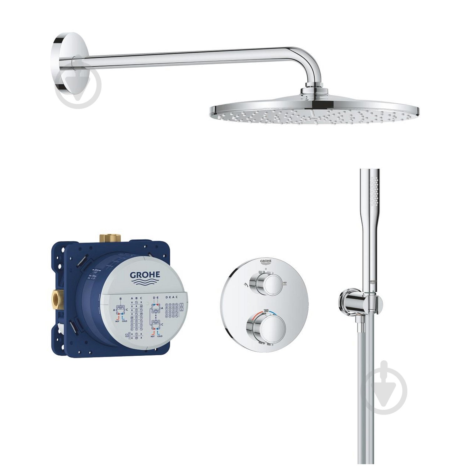 Душова система прихованого монтажу Grohe QuickFix Precision з Vitalio Rain Mono 310 34 - фото 1